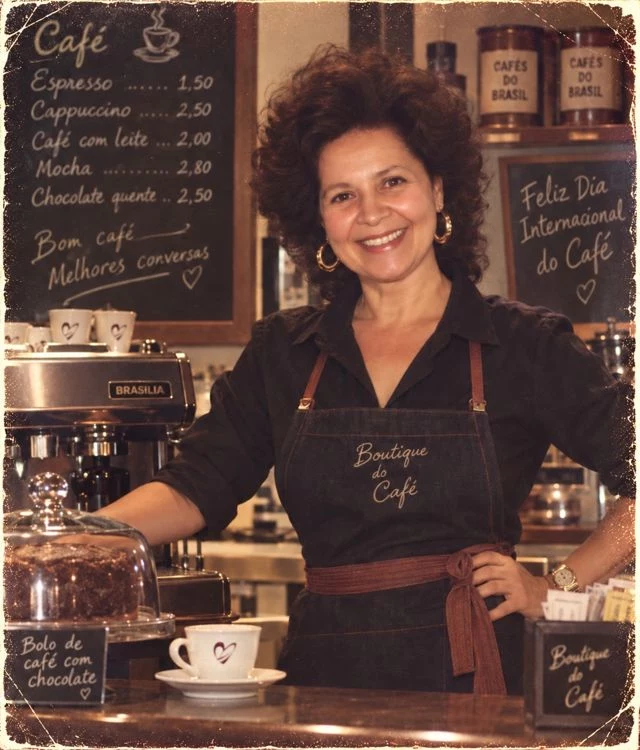 Alda Barroso em sua trajetória na Boutique do Café